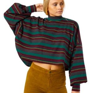 Free People mockneck balloon sleeve
